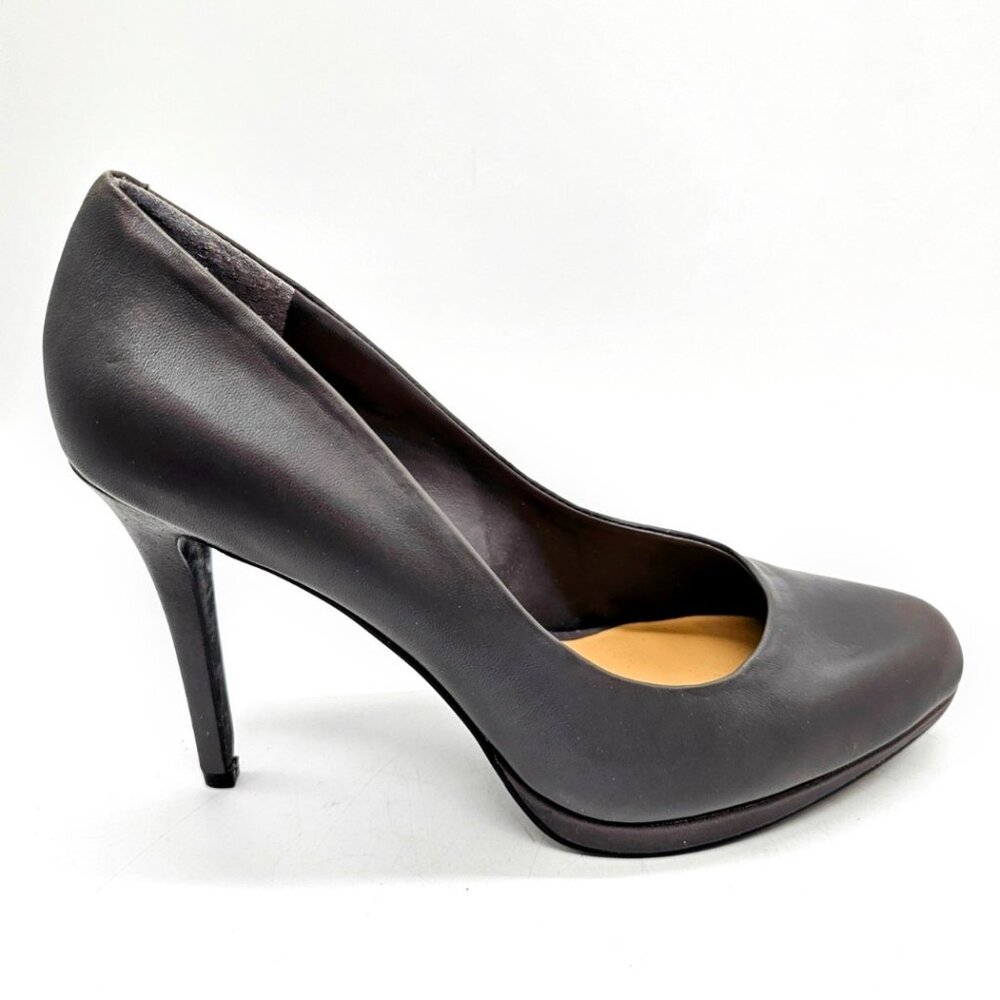 Blecker & Bond Cester Gray Platform Leather Pump Dressy Business Career Size 8.5